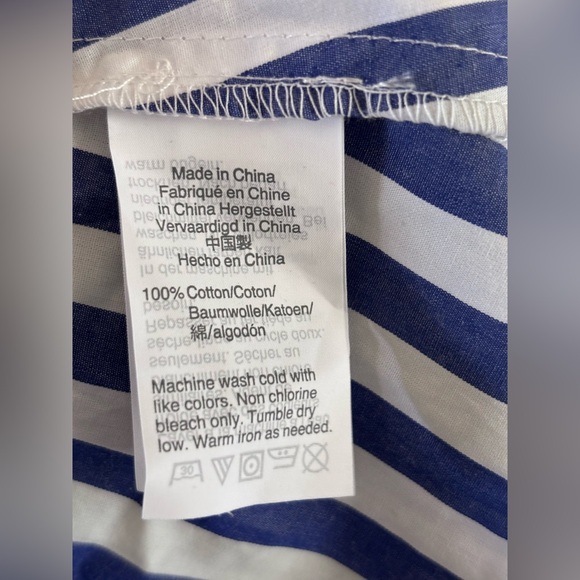 NWT J.Crew Tie Waist Shirtdress Stripe Blue 0 - Picture 5 of 5